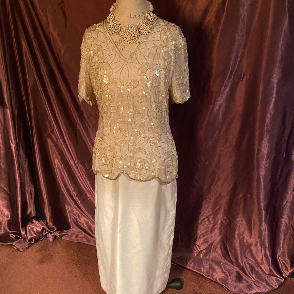 Beige sequin top